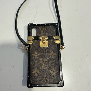 Louis Vuitton Monogram Trunk Phone Case with Gold and Black Accents